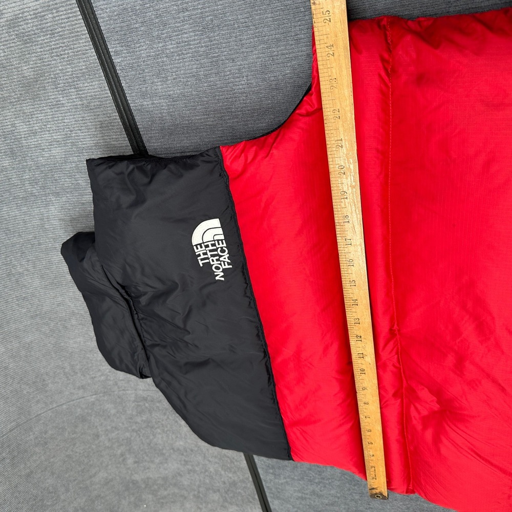 The North Face Nuptse 700 Down Puffer Vest Mens Large Red Black Colorblock - Picture 5 of 7